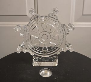 Waterford Clear Crystal Ship Wheel Paperweight